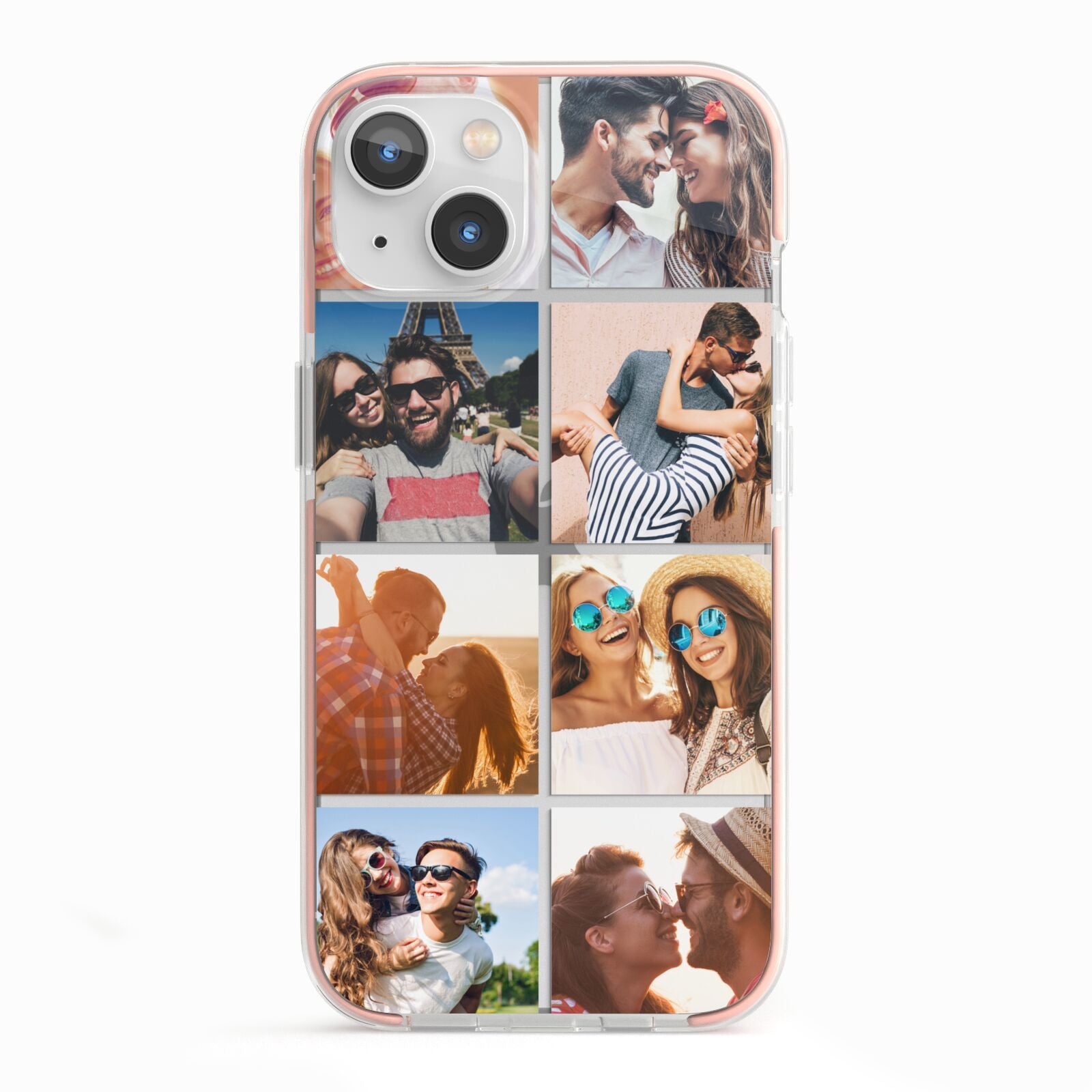 Photo Montage Upload iPhone 13 TPU Impact Case with Pink Edges