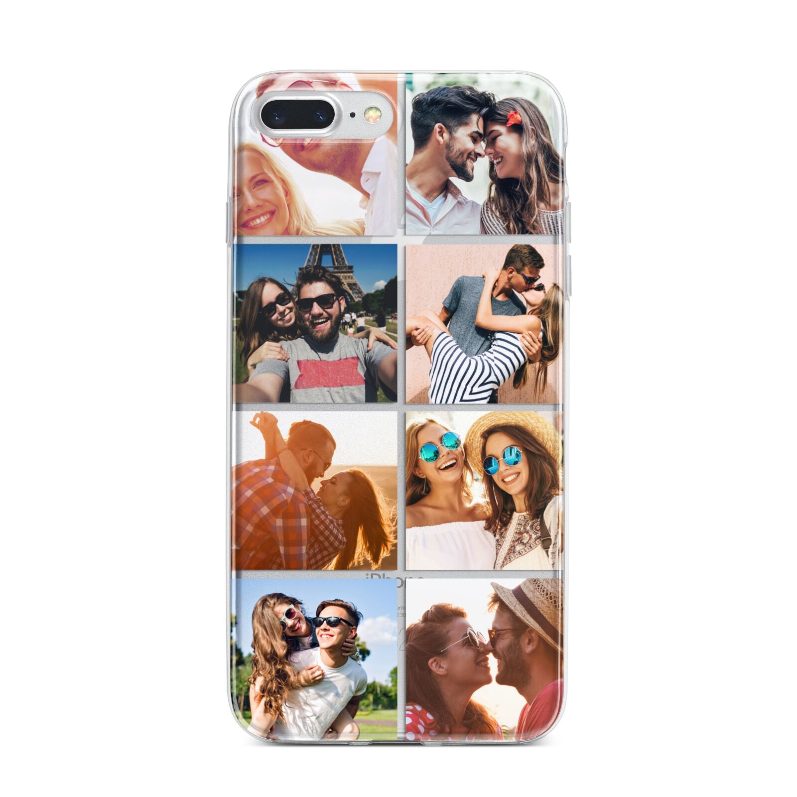 Photo Montage Upload iPhone 7 Plus Bumper Case on Silver iPhone