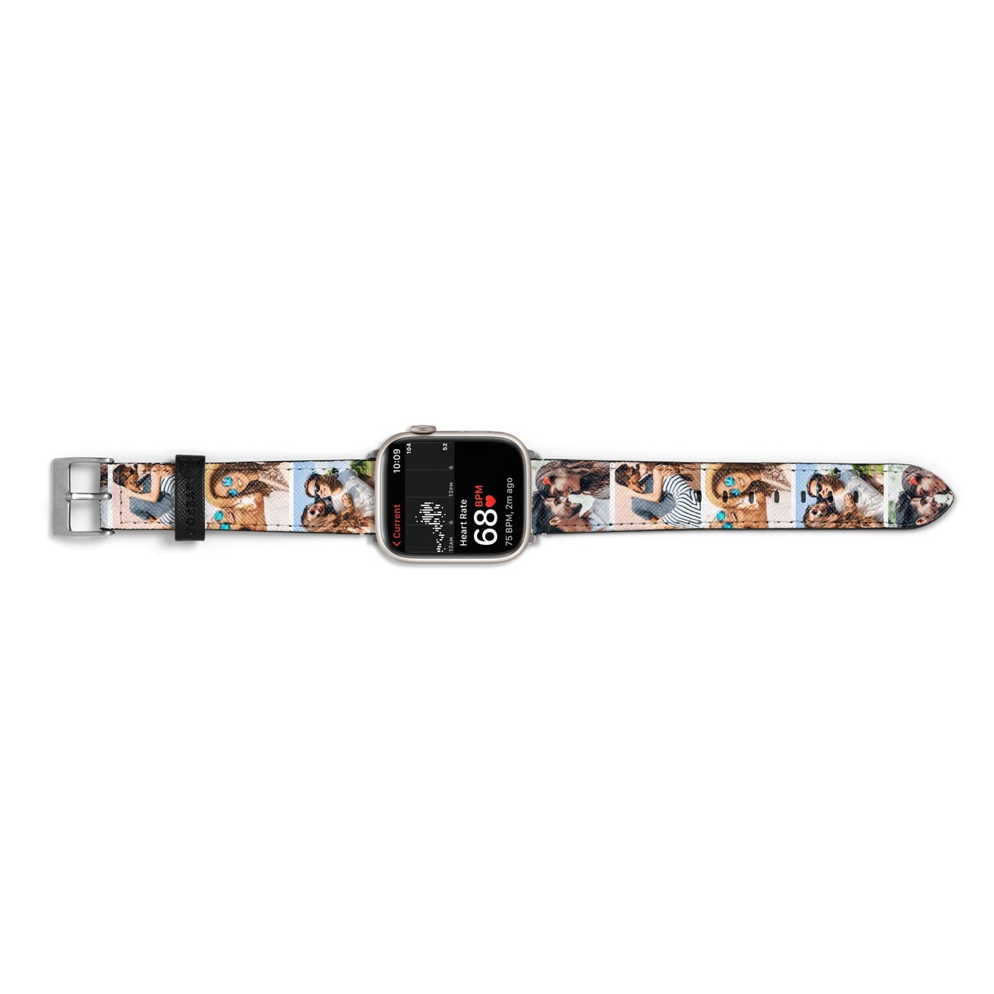Photo Strip Montage Upload Apple Watch Strap Size 38mm Landscape Image Silver Hardware