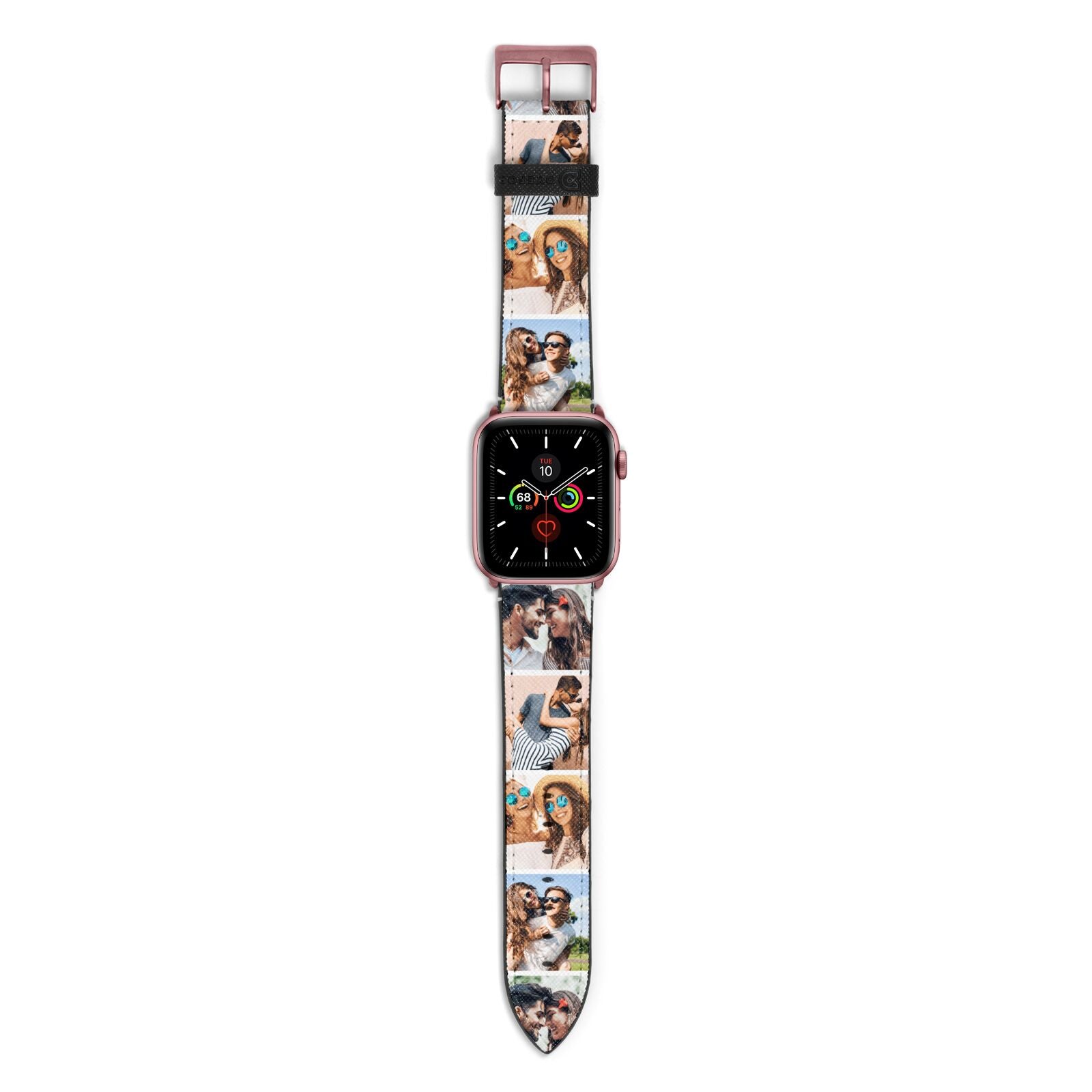 Photo Strip Montage Upload Apple Watch Strap with Rose Gold Hardware