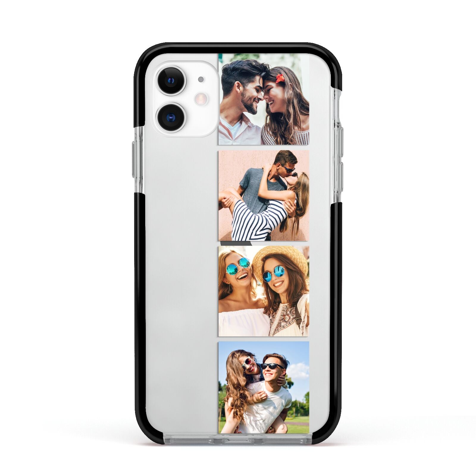 Photo Strip Montage Upload Apple iPhone 11 in White with Black Impact Case