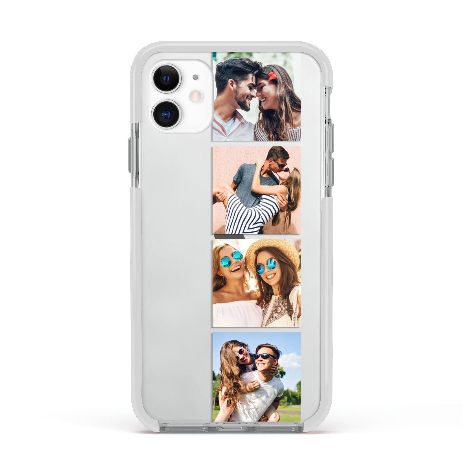 Photo Strip Montage Upload Apple iPhone 11 in White with White Impact Case