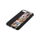 Photo Strip Montage Upload Black Pebble Leather iPhone 8 Case Side Angle