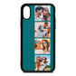 Photo Strip Montage Upload Green Pebble Leather iPhone Xs Case