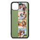 Photo Strip Montage Upload Lime Saffiano Leather iPhone 11 Pro Max Case
