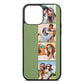 Photo Strip Montage Upload Lime Saffiano Leather iPhone 13 Pro Max Case