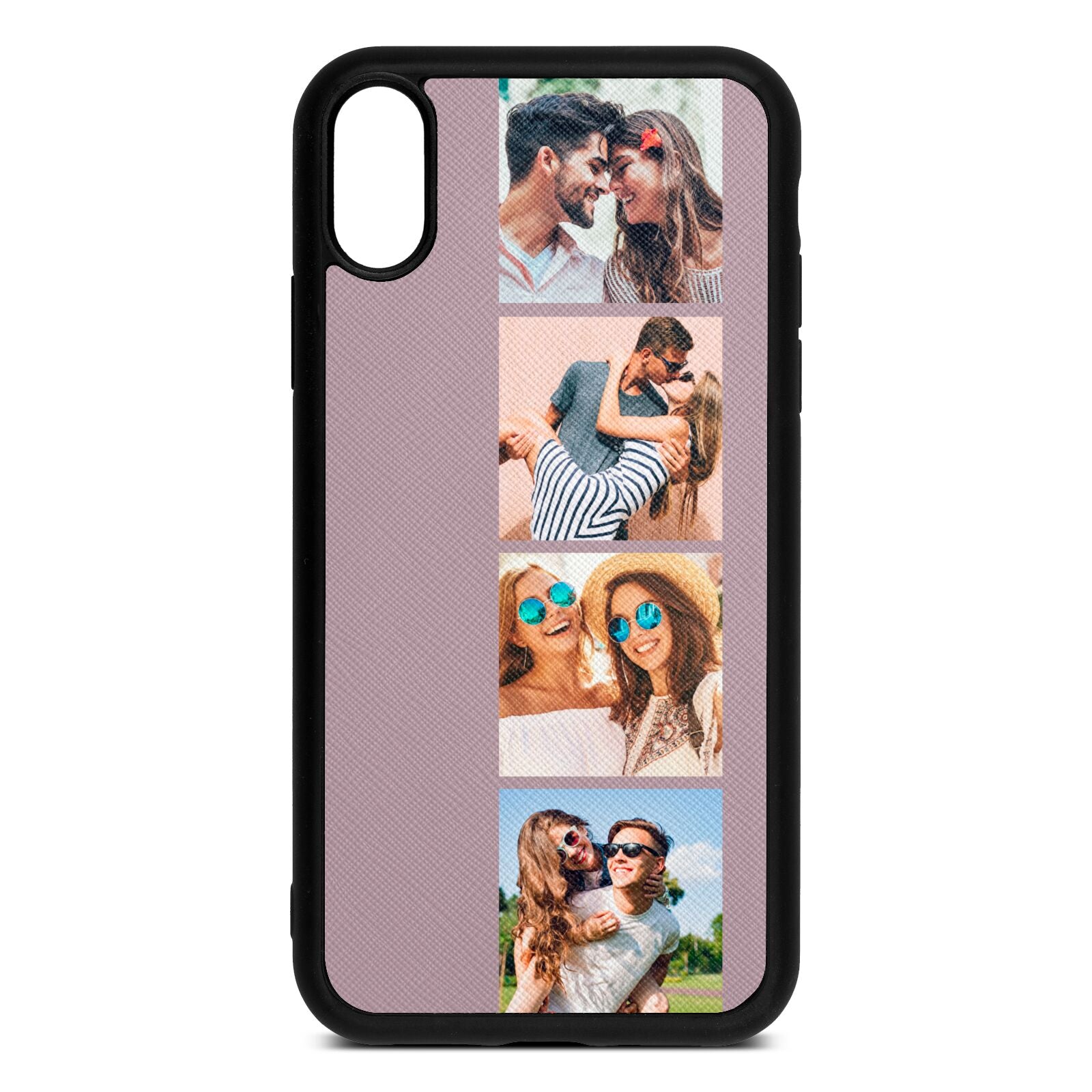 Photo Strip Montage Upload Lotus Saffiano Leather iPhone Xr Case