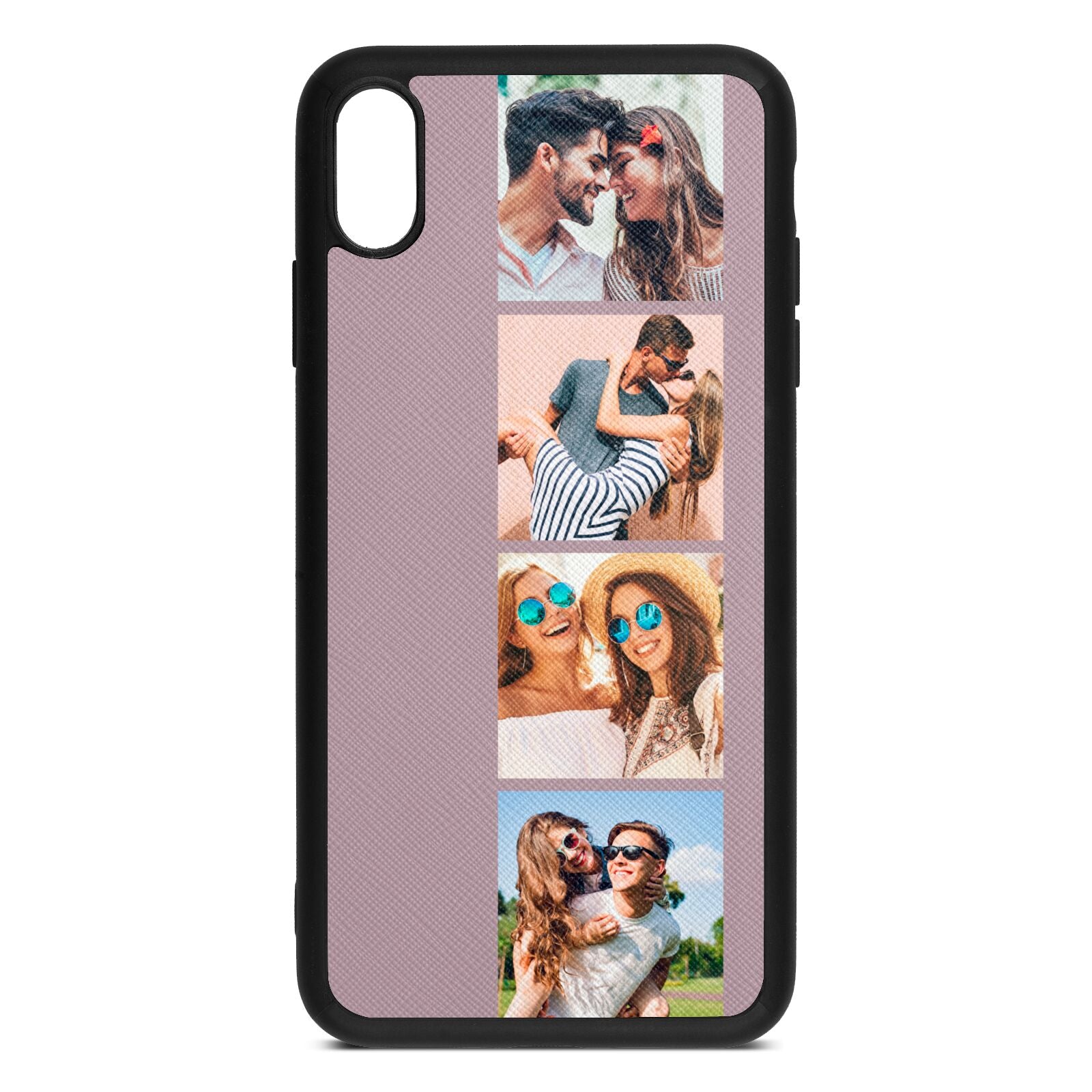 Photo Strip Montage Upload Lotus Saffiano Leather iPhone Xs Max Case