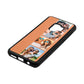 Photo Strip Montage Upload Orange Saffiano Leather Samsung S9 Case Side Angle
