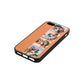 Photo Strip Montage Upload Orange Saffiano Leather iPhone 5 Case Side Angle