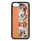Photo Strip Montage Upload Orange Saffiano Leather iPhone 8 Case