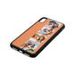 Photo Strip Montage Upload Orange Saffiano Leather iPhone Xs Max Case Side Image