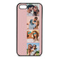Photo Strip Montage Upload Pink Pebble Leather iPhone 5 Case