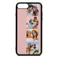 Photo Strip Montage Upload Pink Pebble Leather iPhone 8 Plus Case