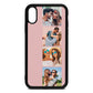 Photo Strip Montage Upload Pink Pebble Leather iPhone Xr Case