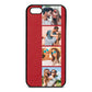 Photo Strip Montage Upload Red Pebble Leather iPhone 5 Case