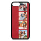 Photo Strip Montage Upload Red Pebble Leather iPhone 8 Plus Case