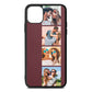 Photo Strip Montage Upload Rose Brown Saffiano Leather iPhone 11 Pro Max Case