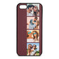 Photo Strip Montage Upload Rose Brown Saffiano Leather iPhone 5 Case