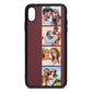 Photo Strip Montage Upload Rose Brown Saffiano Leather iPhone Xs Max Case