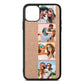 Photo Strip Montage Upload Rose Gold Pebble Leather iPhone 11 Pro Max Case