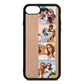 Photo Strip Montage Upload Rose Gold Pebble Leather iPhone 8 Case