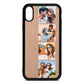 Photo Strip Montage Upload Rose Gold Pebble Leather iPhone Xr Case