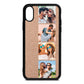 Photo Strip Montage Upload Rose Gold Pebble Leather iPhone Xs Case
