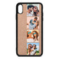 Photo Strip Montage Upload Rose Gold Pebble Leather iPhone Xs Max Case
