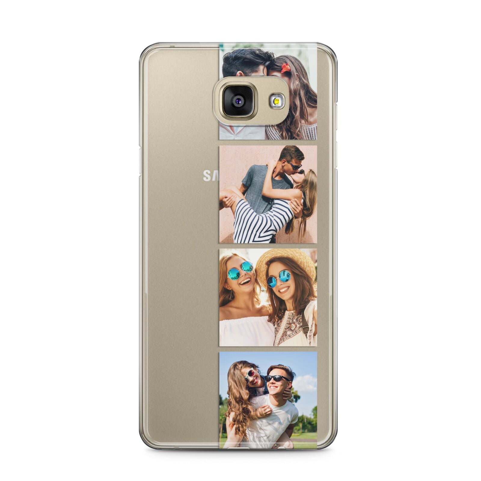 Photo Strip Montage Upload Samsung Galaxy A5 2016 Case on gold phone