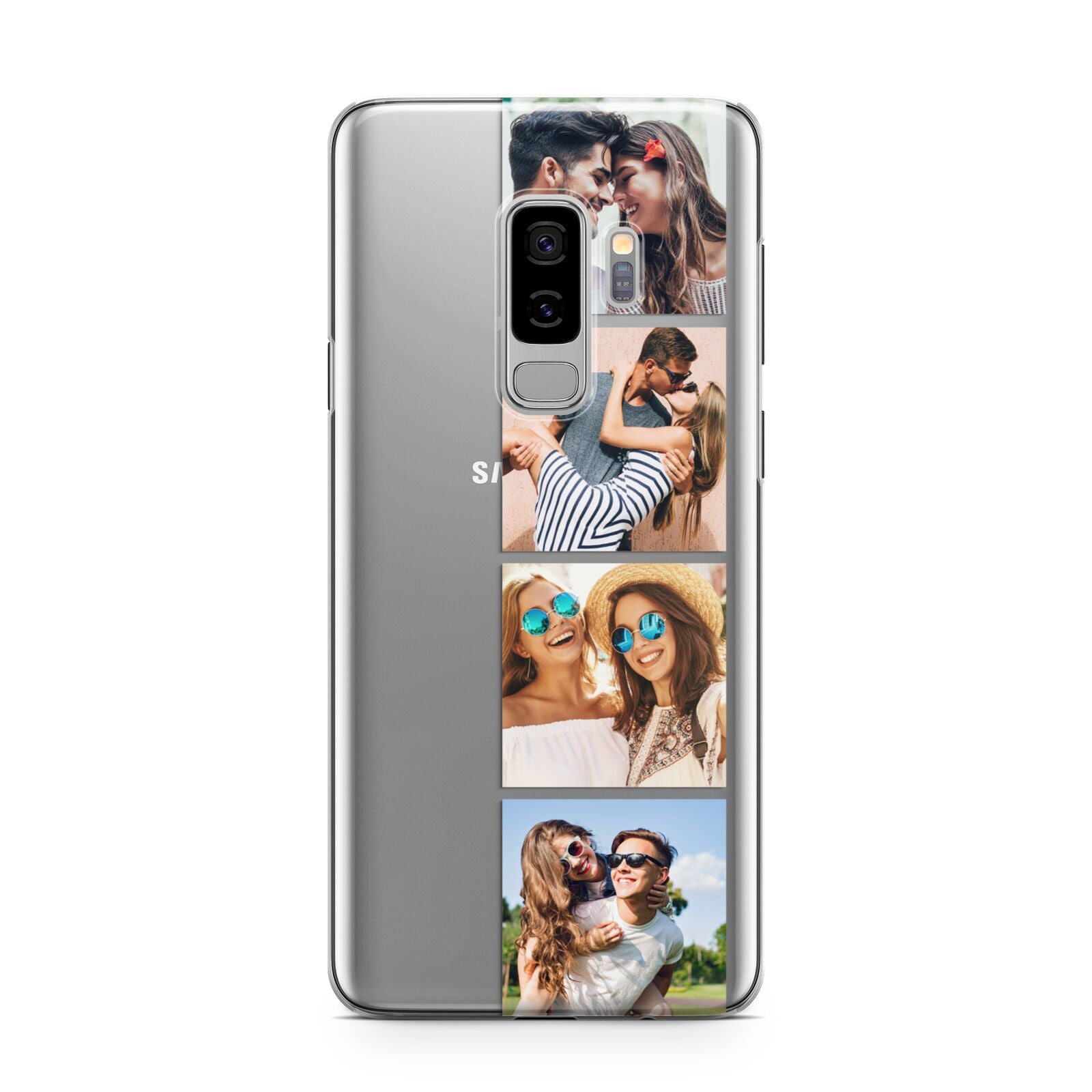 Photo Strip Montage Upload Samsung Galaxy S9 Plus Case on Silver phone