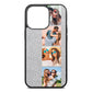 Photo Strip Montage Upload Silver Pebble Leather iPhone 13 Pro Case