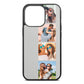 Photo Strip Montage Upload Silver Saffiano Leather iPhone 13 Pro Case