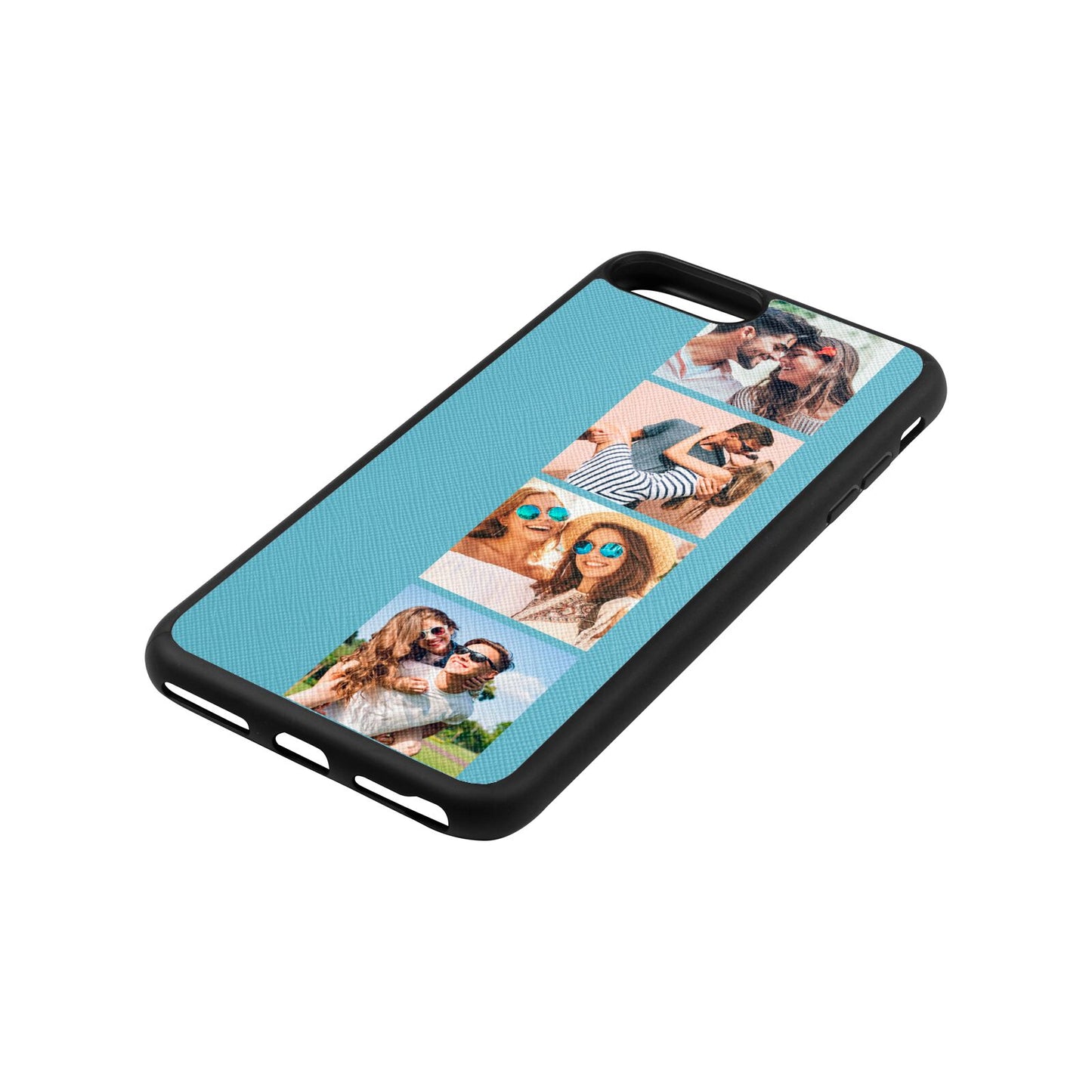 Photo Strip Montage Upload Sky Saffiano Leather iPhone 8 Plus Case Side Angle