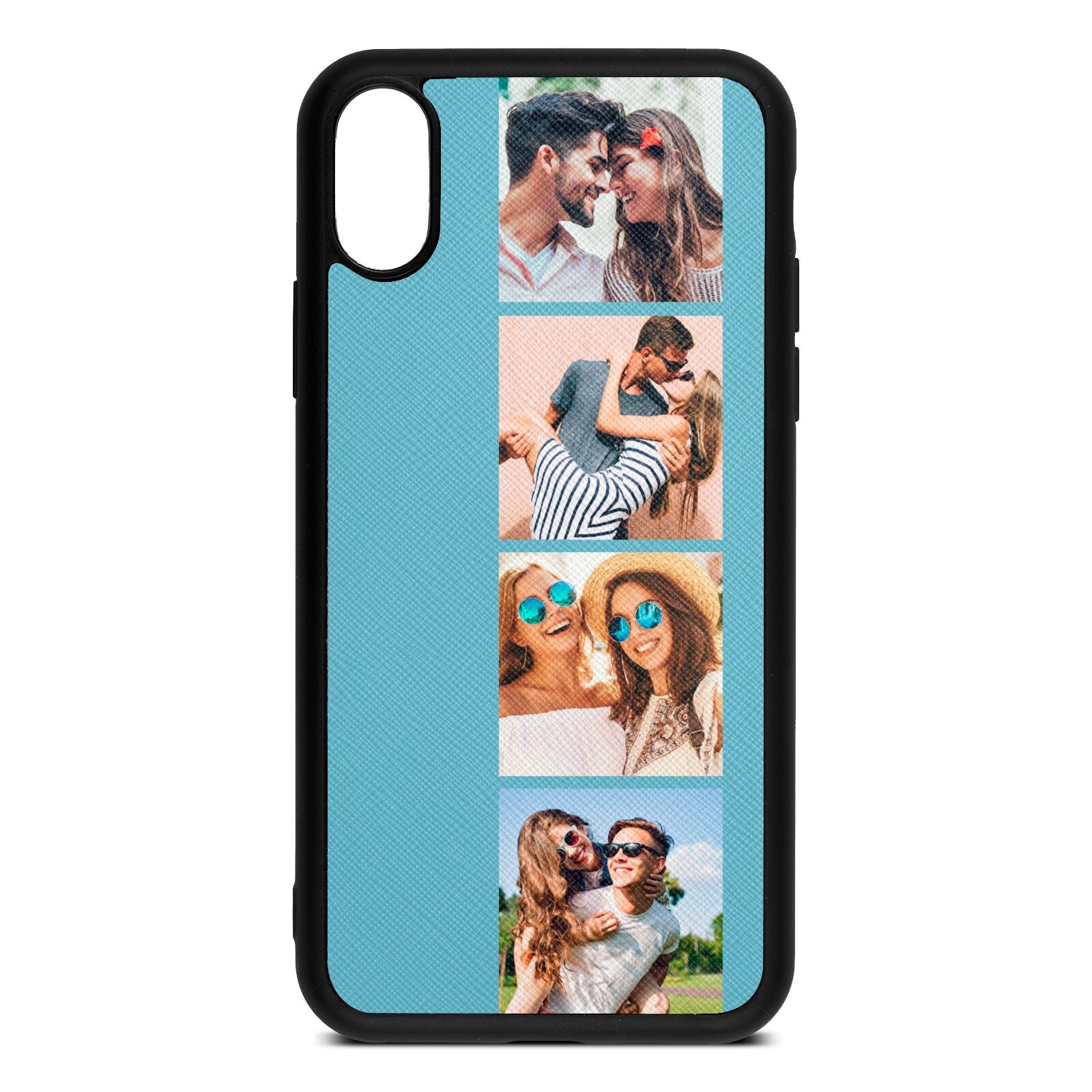 Photo Strip Montage Upload Sky Saffiano Leather iPhone Xs Case