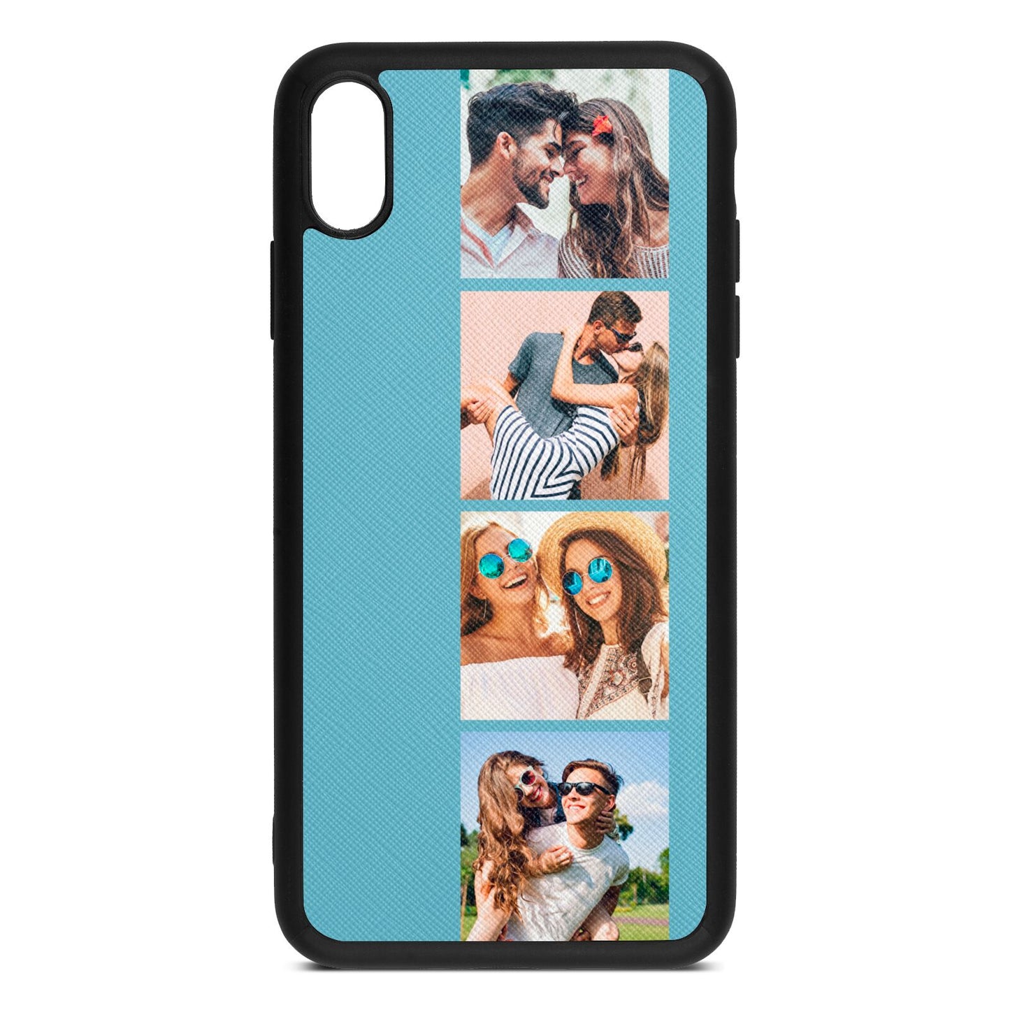 Photo Strip Montage Upload Sky Saffiano Leather iPhone Xs Max Case