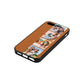 Photo Strip Montage Upload Tan Pebble Leather iPhone 5 Case Side Angle