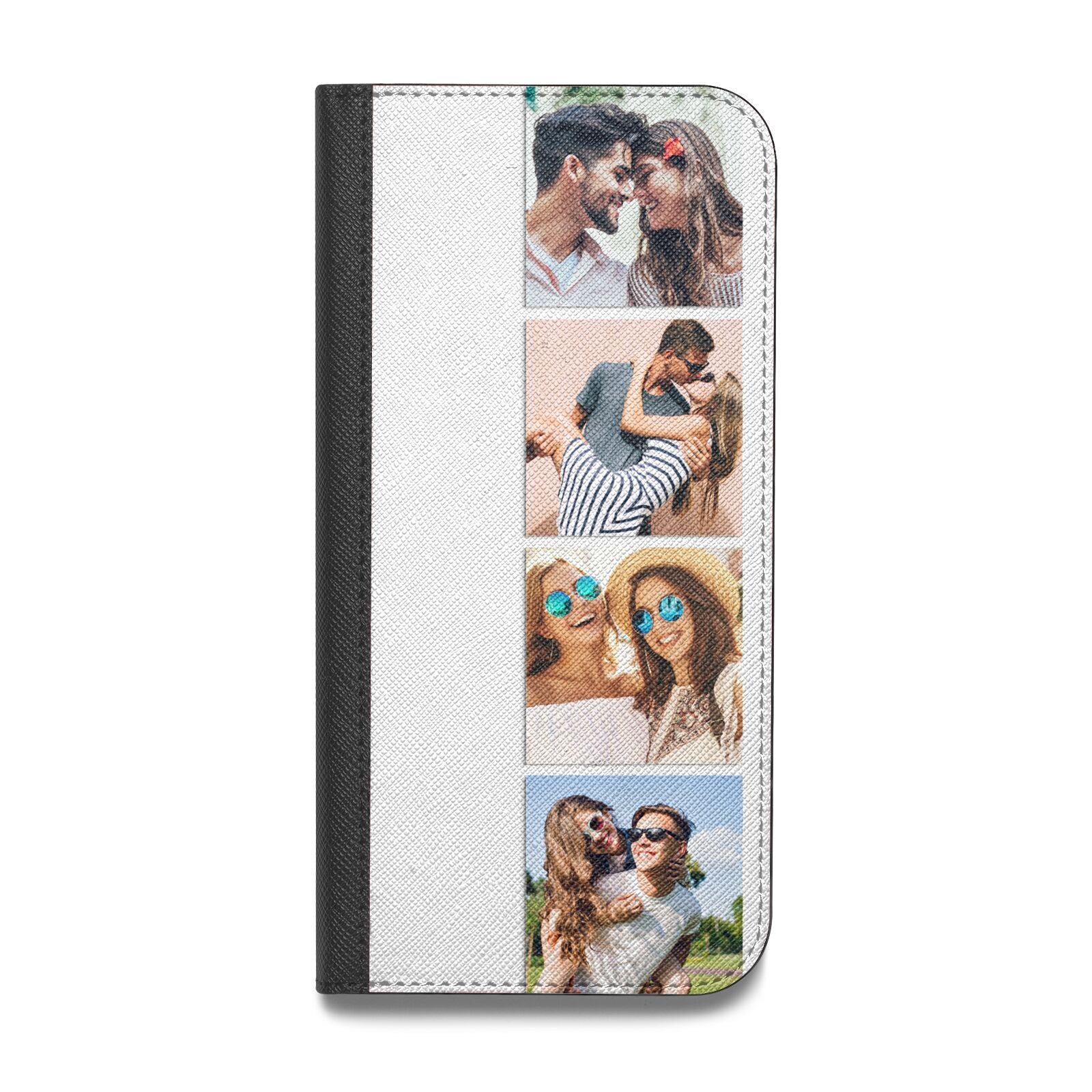 Photo Strip Montage Upload Vegan Leather Flip iPhone Case
