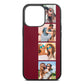 Photo Strip Montage Upload Wine Red Saffiano Leather iPhone 13 Pro Case