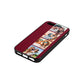 Photo Strip Montage Upload Wine Red Saffiano Leather iPhone 5 Case Side Angle