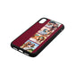 Photo Strip Montage Upload Wine Red Saffiano Leather iPhone Xr Case Side Angle
