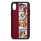 Photo Strip Montage Upload Wine Red Saffiano Leather iPhone Xs Case