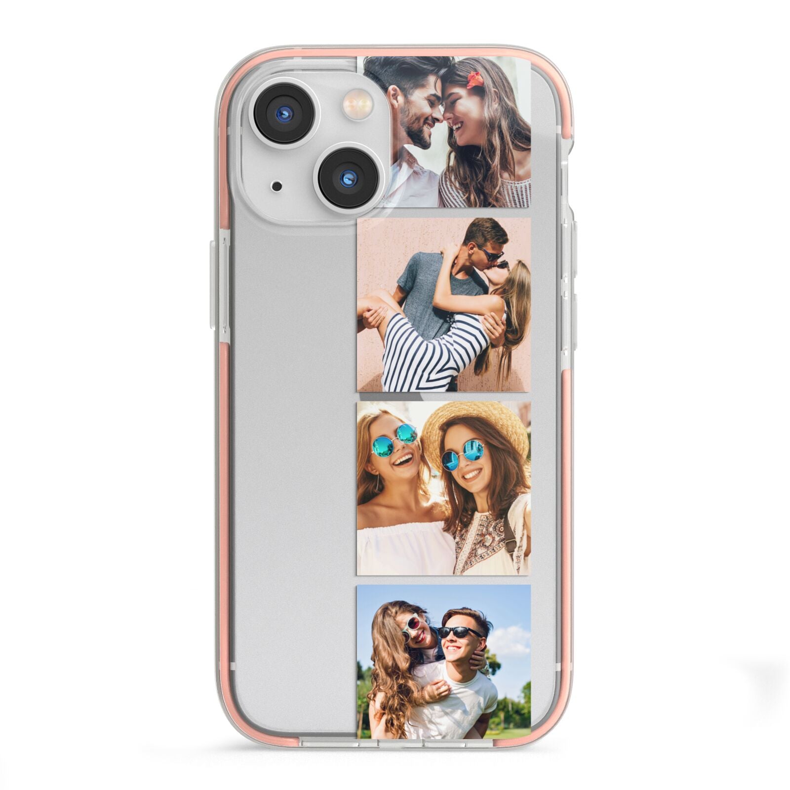 Photo Strip Montage Upload iPhone 13 Mini TPU Impact Case with Pink Edges
