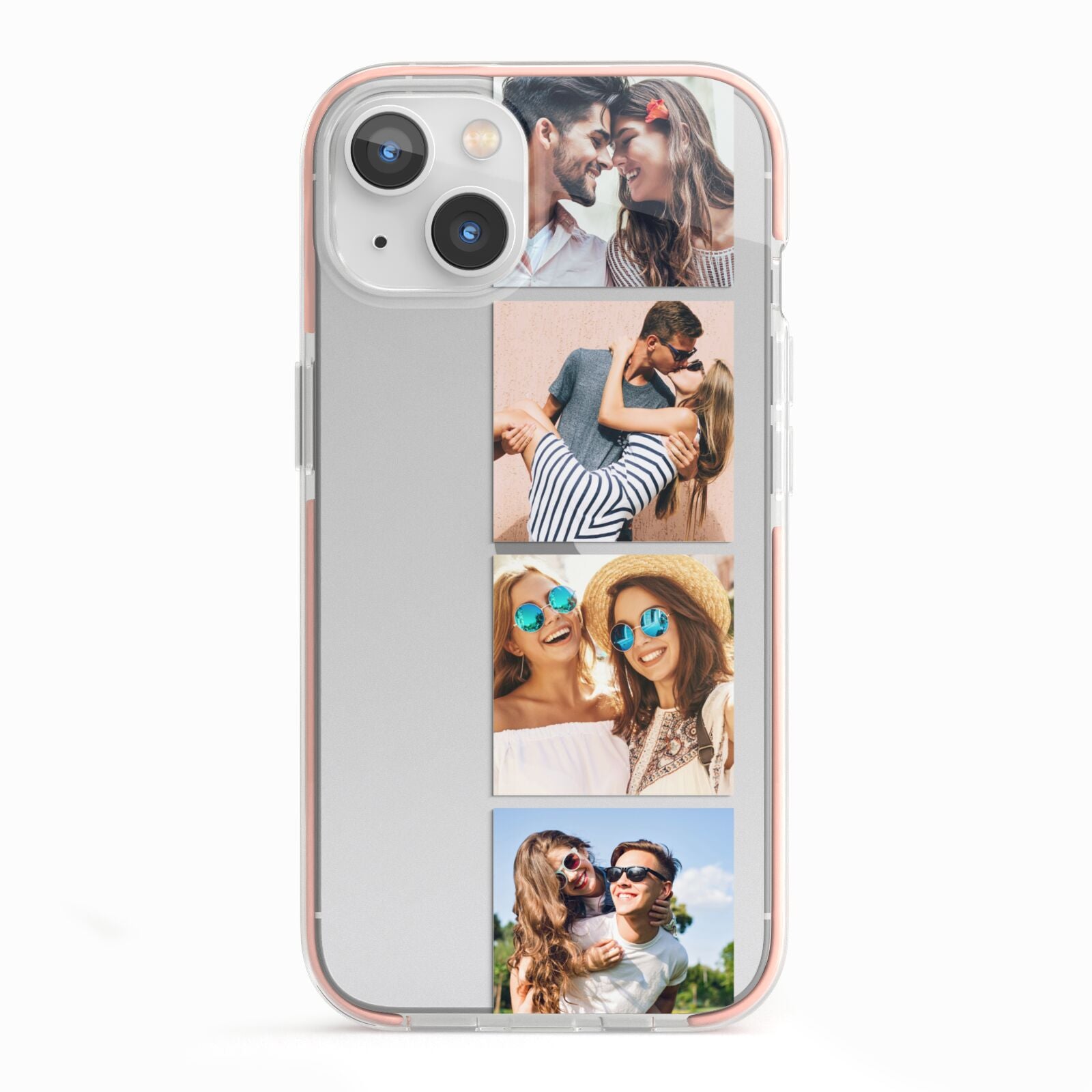 Photo Strip Montage Upload iPhone 13 TPU Impact Case with Pink Edges