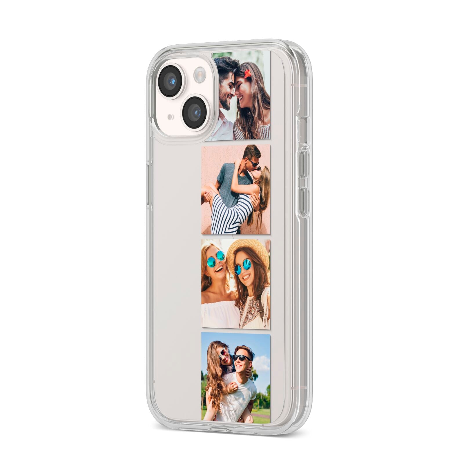 Photo Strip Montage Upload iPhone 14 Clear Tough Case Starlight Angled Image