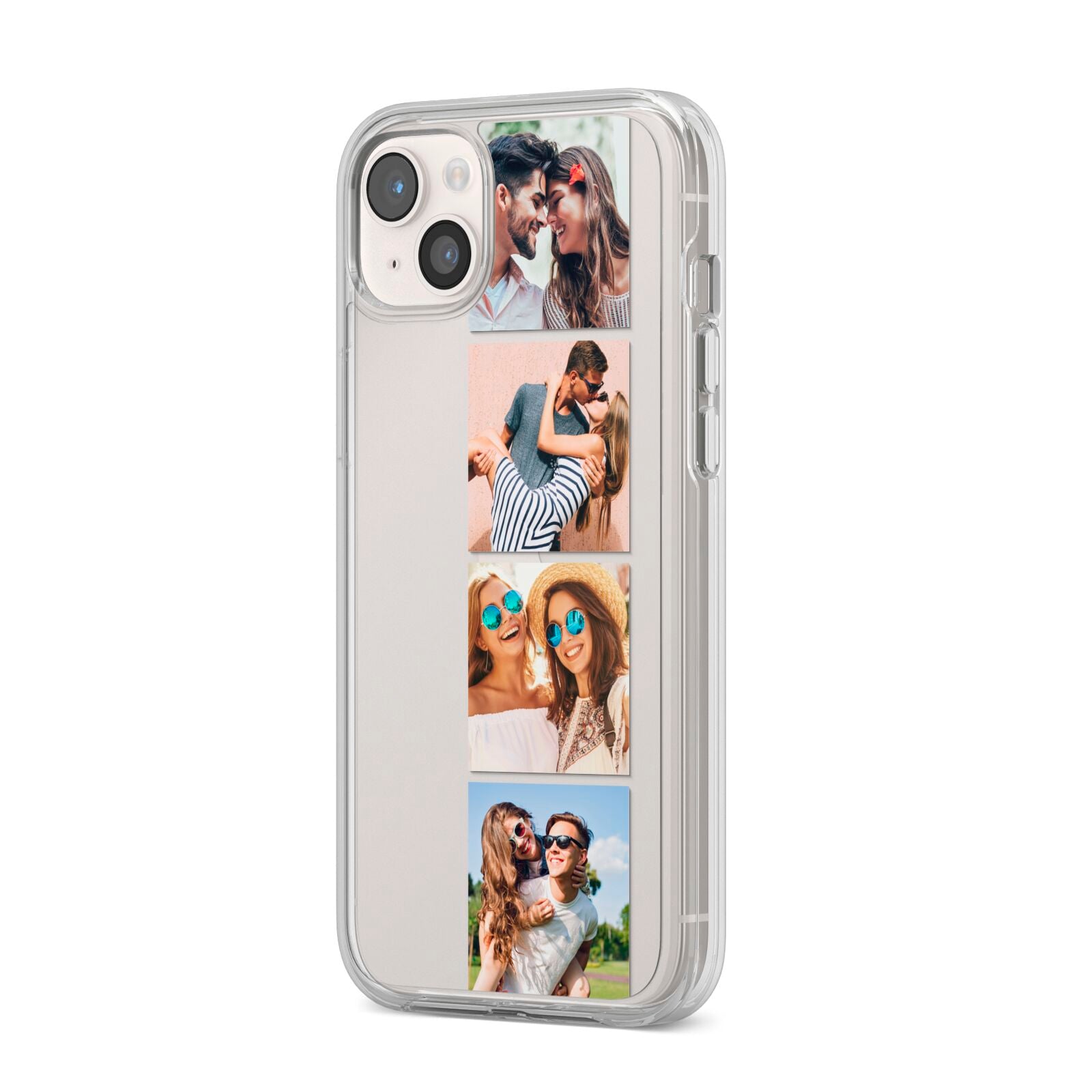 Photo Strip Montage Upload iPhone 14 Plus Clear Tough Case Starlight Angled Image
