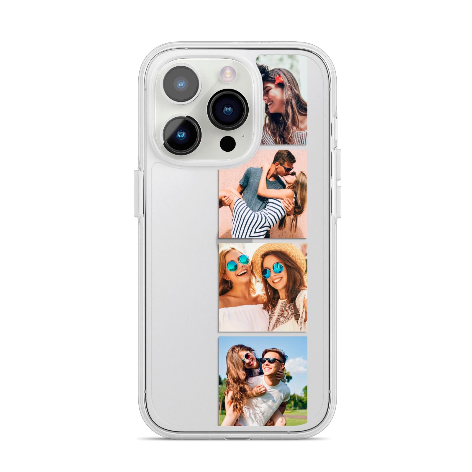 Photo Strip Montage Upload iPhone 14 Pro Clear Tough Case Silver