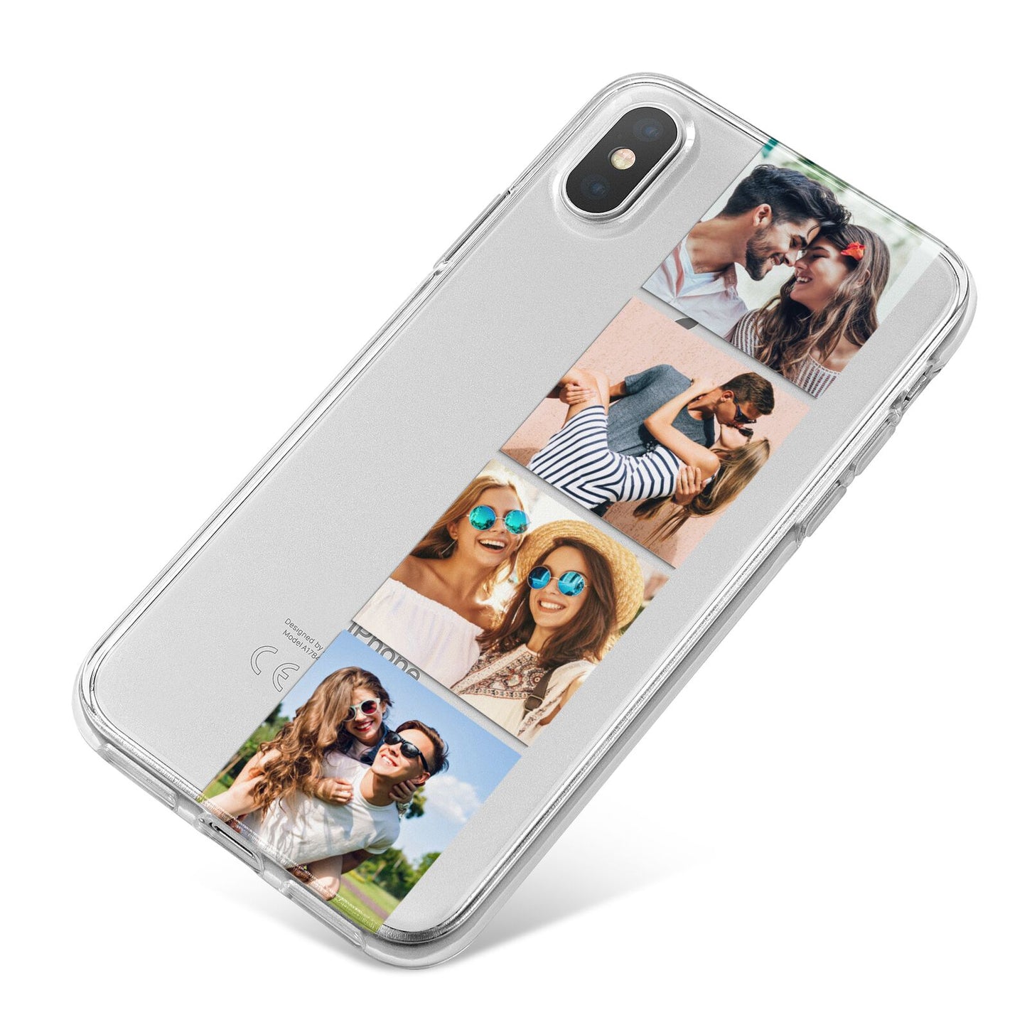 Photo Strip Montage Upload iPhone X Bumper Case on Silver iPhone
