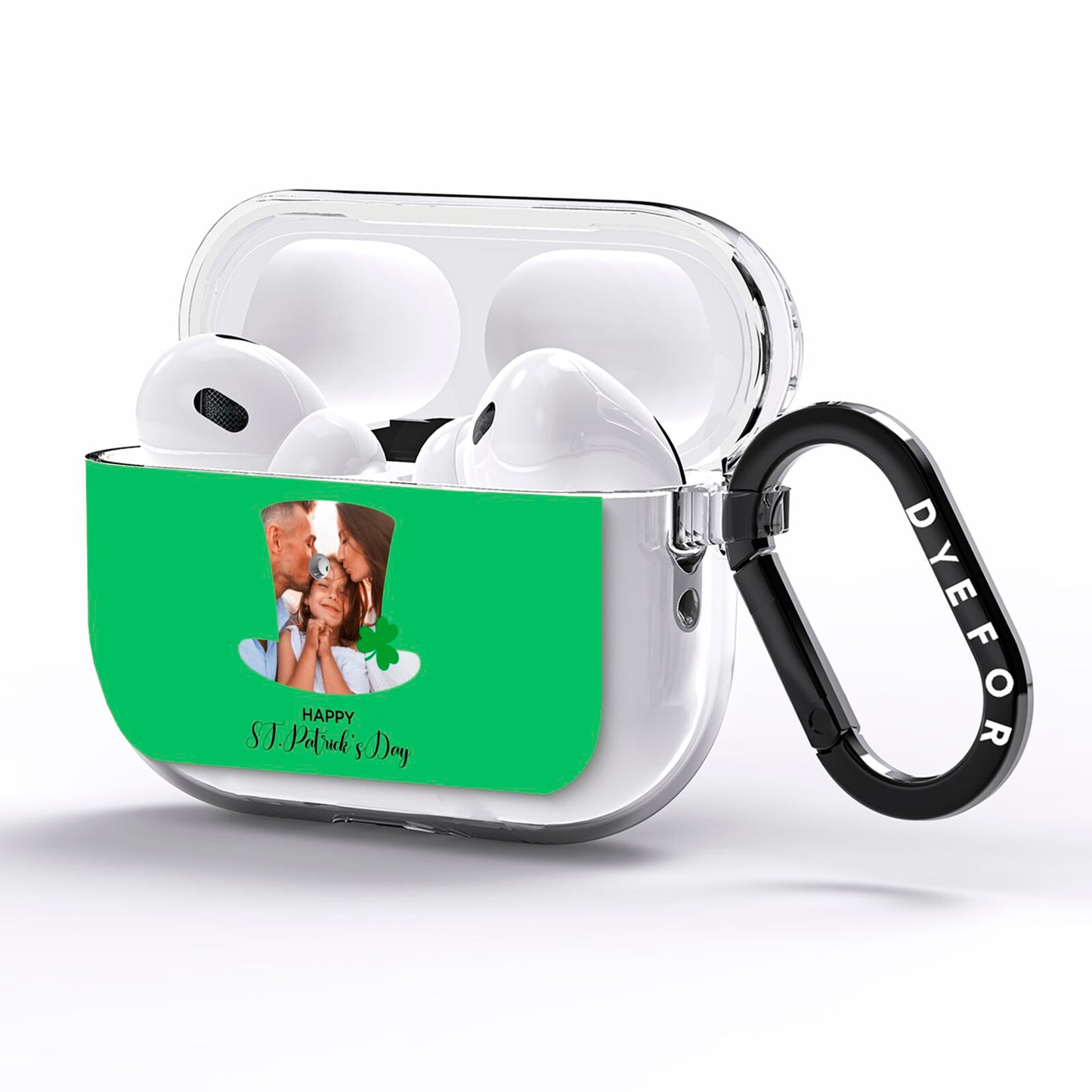 Photo Upload Leprechaun Hat AirPods Pro Clear Case Side Image