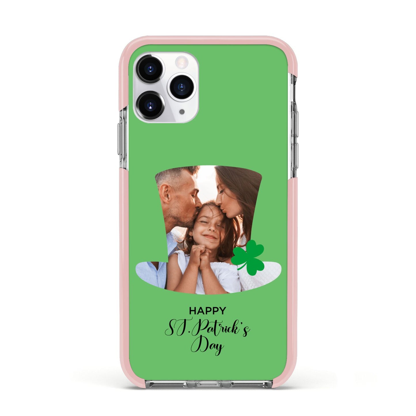 Photo Upload Leprechaun Hat Apple iPhone 11 Pro in Silver with Pink Impact Case